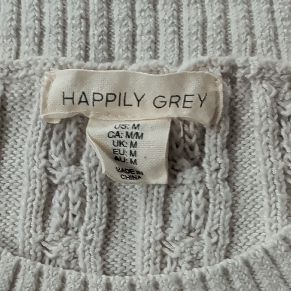Light Gray Cable Knit Sweater - Picture 2 of 3